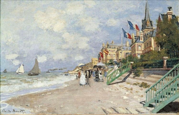 Monet, Claude. The Boardwalk On The Beach At Trouville. Trouville: N.p., 1870. Print.