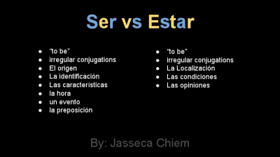 Ser Vs Estar